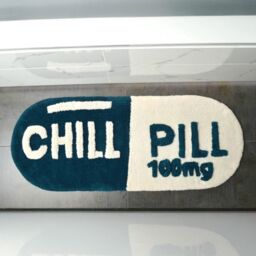 Mooky Mats Chill Pill Bath Runner - Long Bath Mat Rug in Teal - thumbnail 6