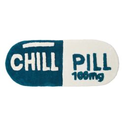Mooky Mats Chill Pill Bath Runner - Long Bath Mat Rug in Teal - thumbnail 1