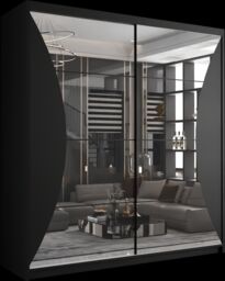 Sliding Wardrobes 4U Modern Sliding Wardrobe with LED Light W203cm x H217cm x D62cm in Black - thumbnail 2