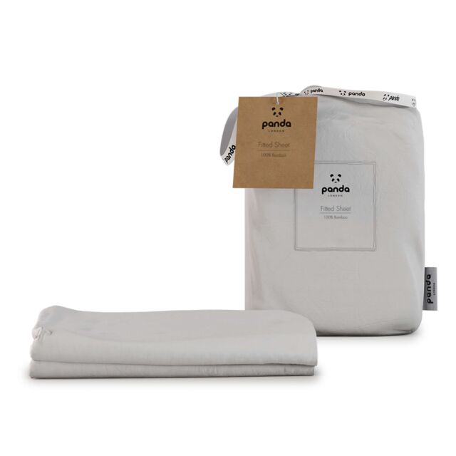 Panda London 100% Bamboo Fitted Sheet - Cot & Cotbed (2-Pack) in White - Size: Junior - image 1