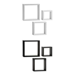 Orsina Set of 3 White MDF Wall Cubes, Floating Storage Shelves with PVC Coating, Ideal for Displaying Ornaments - thumbnail 4