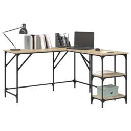 Berkfield Home Decorative Desk Sonoma Oak 139x139x75 cm Engineered Wood in Brown - Size: 139 x 139 x 75 cm - thumbnail 4