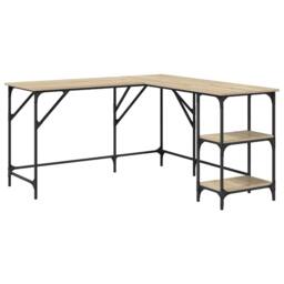 Berkfield Home Decorative Desk Sonoma Oak 139x139x75 cm Engineered Wood in Brown - Size: 139 x 139 x 75 cm - thumbnail 3