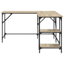 Berkfield Home Decorative Desk Sonoma Oak 139x139x75 cm Engineered Wood in Brown - Size: 139 x 139 x 75 cm - thumbnail 5