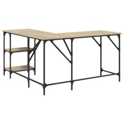 Berkfield Home Decorative Desk Sonoma Oak 139x139x75 cm Engineered Wood in Brown - Size: 139 x 139 x 75 cm - thumbnail 7