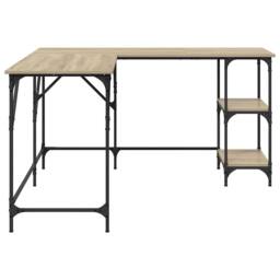Berkfield Home Decorative Desk Sonoma Oak 139x139x75 cm Engineered Wood in Brown - Size: 139 x 139 x 75 cm - thumbnail 6