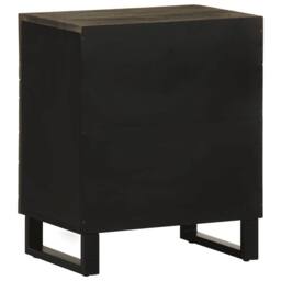 Berkfield Home Bedside Cabinet Black 50x33x60 cm Solid Wood Mango - Size: 50 x 33 x 60 cm - thumbnail 5