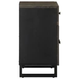 Berkfield Home Bedside Cabinet Black 50x33x60 cm Solid Wood Mango - Size: 50 x 33 x 60 cm - thumbnail 4