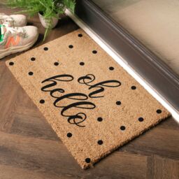 Artsy Mats Oh Hello Doormat - Regular 60x40cm in Black - Size: 40 cm x 60 cm - thumbnail 2