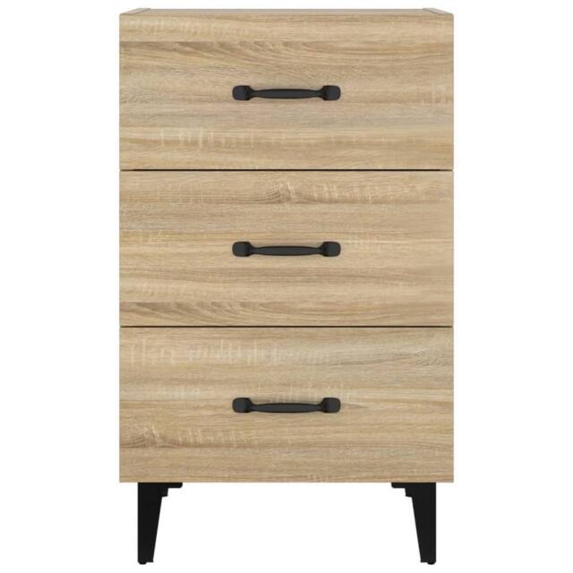 Berkfield Home Elegant Bedside Cabinet Sonoma Oak 40x40x66 cm Engineered Wood in Light Tan - Size: 40 x 40 x 66 cm - image 1
