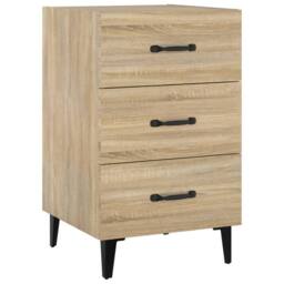 Berkfield Home Elegant Bedside Cabinet Sonoma Oak 40x40x66 cm Engineered Wood in Light Tan - Size: 40 x 40 x 66 cm - thumbnail 3