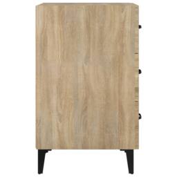 Berkfield Home Elegant Bedside Cabinet Sonoma Oak 40x40x66 cm Engineered Wood in Light Tan - Size: 40 x 40 x 66 cm - thumbnail 4