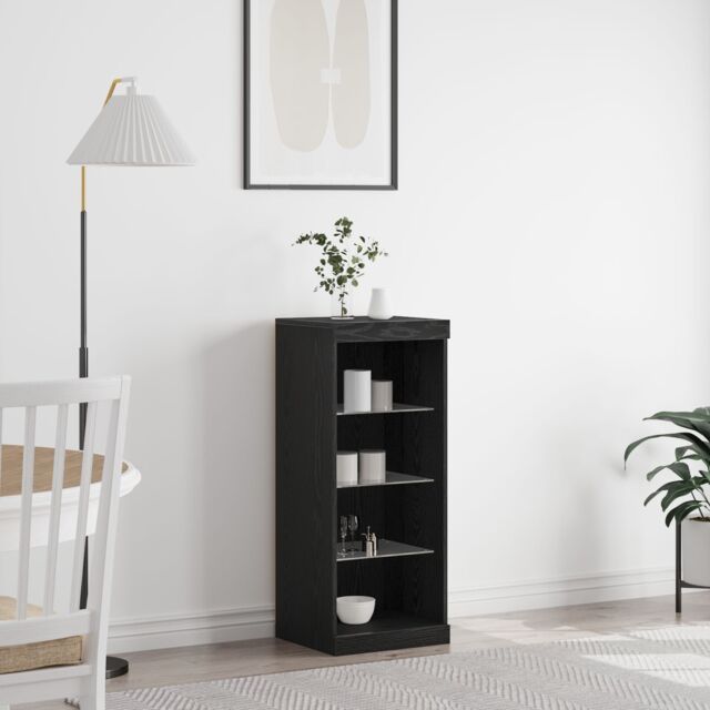 Berkfield Home Sideboard with LED Lights Black Oak 41x37x100 cm - Size: 41 x 37 x 100 cm - image 1