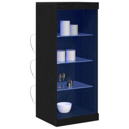 Berkfield Home Sideboard with LED Lights Black Oak 41x37x100 cm - Size: 41 x 37 x 100 cm - thumbnail 3