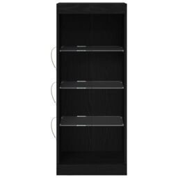 Berkfield Home Sideboard with LED Lights Black Oak 41x37x100 cm - Size: 41 x 37 x 100 cm - thumbnail 5