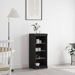 Berkfield Home Sideboard with LED Lights Black Oak 41x37x100 cm - Size: 41 x 37 x 100 cm