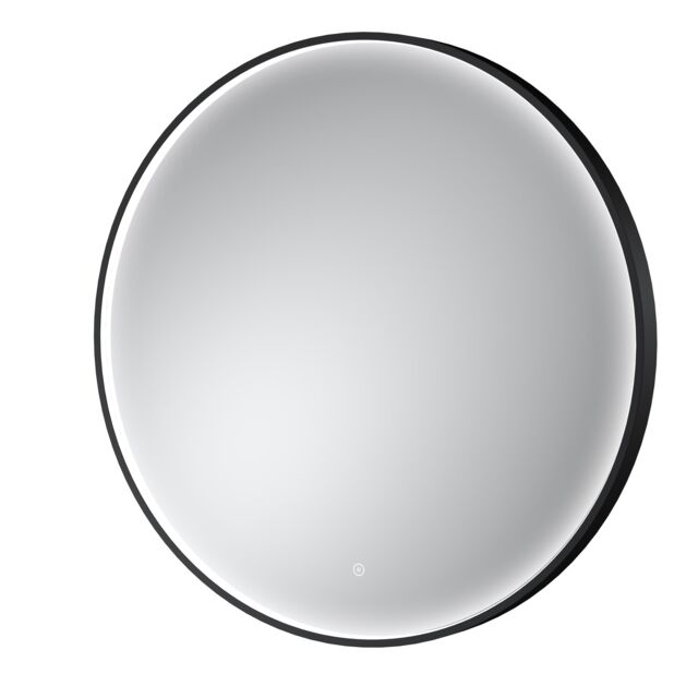 Balterley Round Inset Framed LED Mirror with Demister Pad, 800mm - Black - image 1