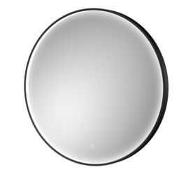Balterley Round Inset Framed LED Mirror with Demister Pad, 800mm - Black