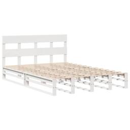 Berkfield Home Beautiful Bed Frame without Mattress White 135x190 cm Double Soli - thumbnail 1
