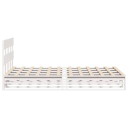 Berkfield Home Beautiful Bed Frame without Mattress White 135x190 cm Double Soli - thumbnail 7