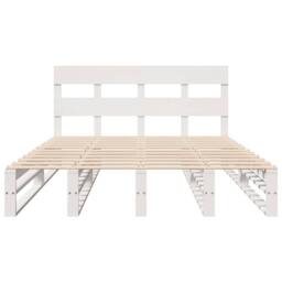 Berkfield Home Beautiful Bed Frame without Mattress White 135x190 cm Double Soli - thumbnail 6