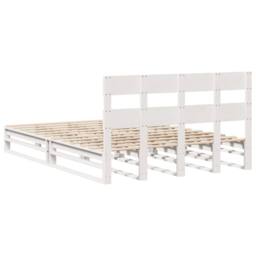 Berkfield Home Beautiful Bed Frame without Mattress White 135x190 cm Double Soli - thumbnail 8