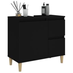 Berkfield Home Bathroom Cabinet Black 65x33x60 cm Engineered Wood - Size: 65 x 33 x 60 cm - thumbnail 5