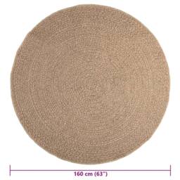 Berkfield Home Rug 160 cm Jute Look Indoor & Outdoor in Brown - Size: 100 cm diameter - thumbnail 9
