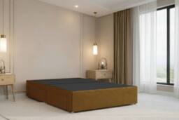 "Nexus Mattresses Ltd Kyoto Plush Divan Bed Base 2 Drawers Same Side - 26"" Headboard in Mustard - Size: Single" - thumbnail 5