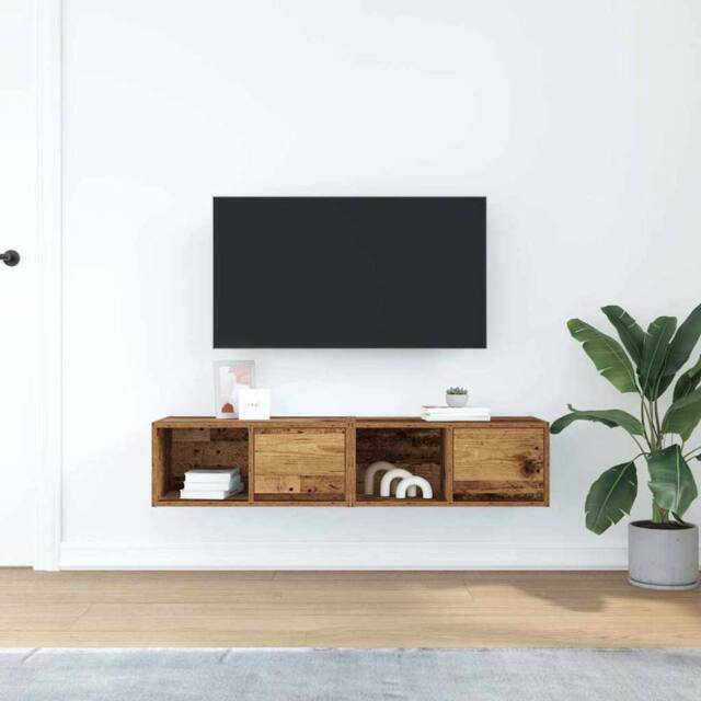 Berkfield Home TV Cabinets 2 pcs Old Wood 60x31x25.5 cm Engineered Wood in Brown - image 1