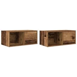 Berkfield Home TV Cabinets 2 pcs Old Wood 60x31x25.5 cm Engineered Wood in Brown - thumbnail 3