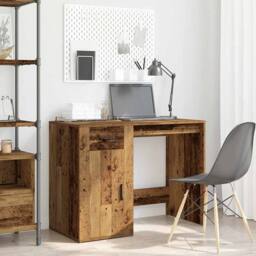 Berkfield Home Elegant Desk Old Wood 100x49x75 cm Engineered Wood in Brown - Size: 100 x 49 x 75 cm - thumbnail 1