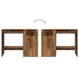 Berkfield Home Elegant Desk Old Wood 100x49x75 cm Engineered Wood in Brown - Size: 100 x 49 x 75 cm - thumbnail 8