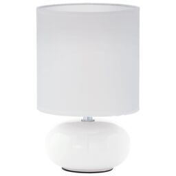 Loops Table Lamp Colour White White Fabric Shade In Line Switch Bulb E14 1x40W