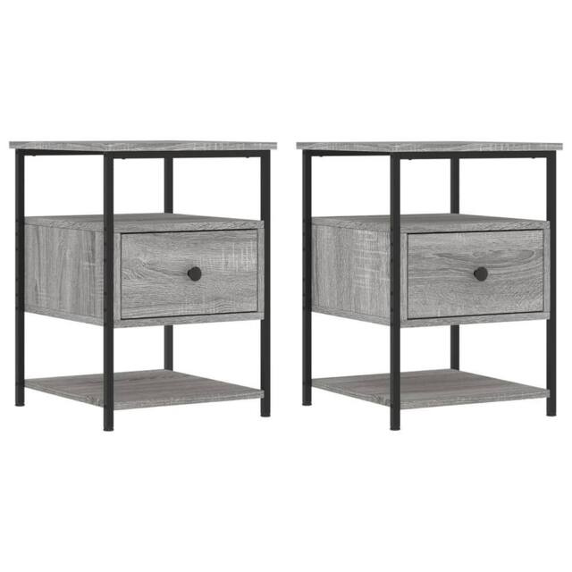 Berkfield Home Bedside Cabinets 2 pcs Grey Sonoma 40x42x56 cm Engineered Wood - Size: 40 x 42 x 56 cm - image 1