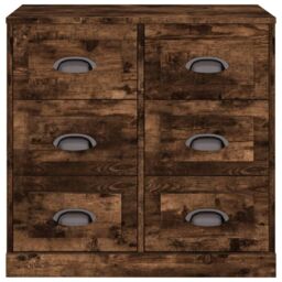 Berkfield Home Sideboard Smoked Oak 70x35.5x67.5 cm Engineered Wood in Brown - thumbnail 6