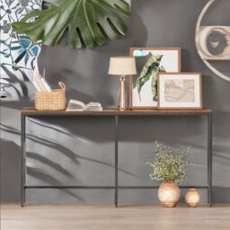 Rafaelo Mobilia 180CM Wide Narrow & Slim Console Table For Hallway in Brown - thumbnail 3