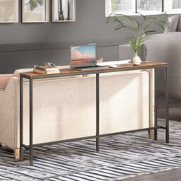 Rafaelo Mobilia 180CM Wide Narrow & Slim Console Table For Hallway in Brown - thumbnail 4