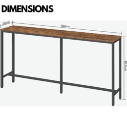 Rafaelo Mobilia 180CM Wide Narrow & Slim Console Table For Hallway in Brown - thumbnail 6