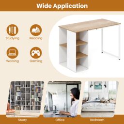 Costway 115 CM Computer Desk Modern Home Office Desk in Natural - thumbnail 9