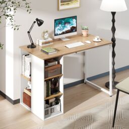 Costway 115 CM Computer Desk Modern Home Office Desk in Natural - thumbnail 3