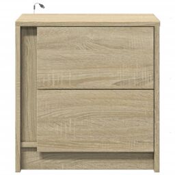 Berkfield Home Bedside Cabinets with LED Lights 2 pcs Sonoma Oak Engineered Wood in Brown - thumbnail 6