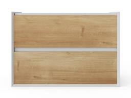 Vente-unique Wall-Hung Vanity Unit - Natural & White - 80 Cm - LANNICK in Light Oak - thumbnail 4