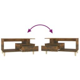 Berkfield Home Coffee Table Smoked Oak 90x49x45 cm Engineered Wood in Brown - Size: 90 x 49 x 45 cm - thumbnail 8