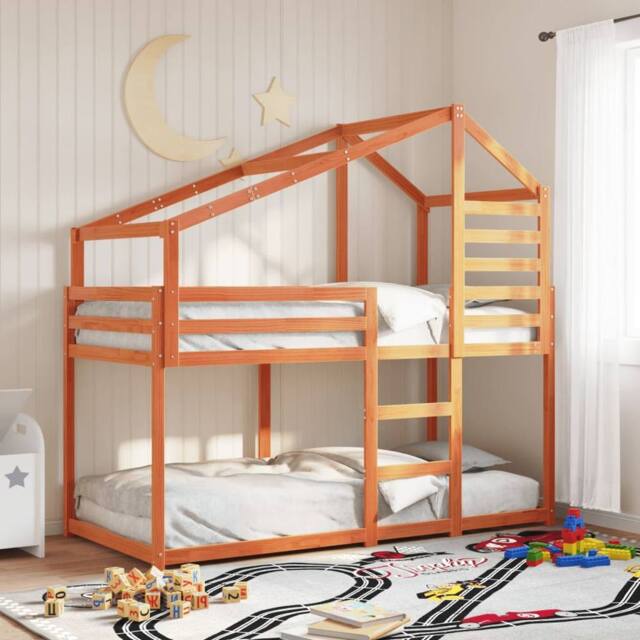 Berkfield Home Bunk Bed without Mattress Wax Brown 90x200 cm Solid Wood Pine - image 1