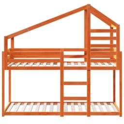 Berkfield Home Bunk Bed without Mattress Wax Brown 90x200 cm Solid Wood Pine - thumbnail 4