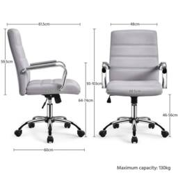 Kelvenix Office Chair Desk Chair Executive Chair Mid Back Rolling Chair Light in Grey - thumbnail 3