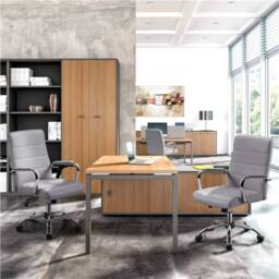 Kelvenix Office Chair Desk Chair Executive Chair Mid Back Rolling Chair Light in Grey - thumbnail 5