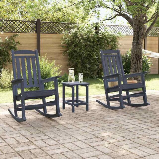 Berkfield Home Garden Rocking Chairs 2 pcs Navy Blue 70x92x107.5 cm HDPE - image 1