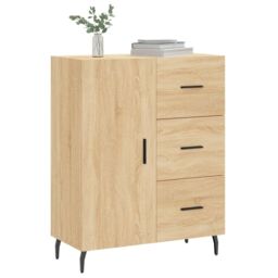 Berkfield Home Sideboard Sonoma Oak 69.5x34x90 cm Engineered Wood in Brown - thumbnail 3